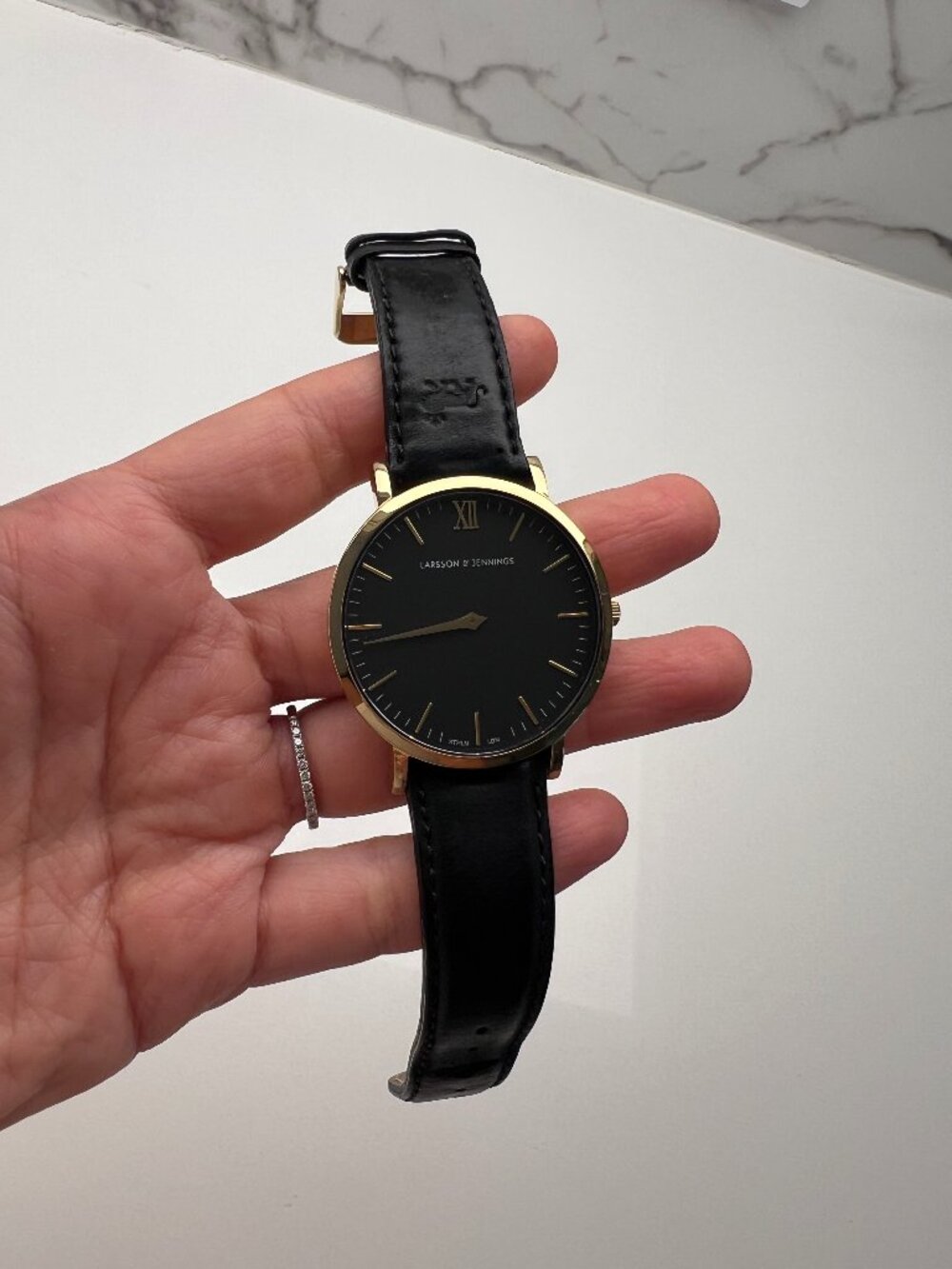 Larsson & Jennings Lugano Women's Watch - Black leather strap, 40mm